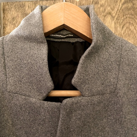 Mens H&M Wool Blend  Grey Peacoat - Picture 4 of 16